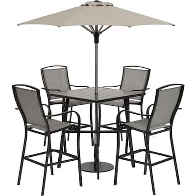 Hanover Foxhill Aluminum 3-Piece Commercial Sling Patio Conversation ...