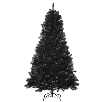 7 ft. Black Unlit Spruce Artificial Christmas Tree with Automatic Open Design and 1346 Tips