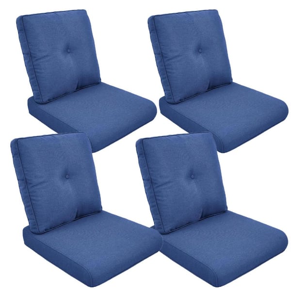Gymojoy 22 in. x 25 in. 8-Piece Deep Seating Outdoor Lounge Chair Replacement Cushion and Back Pillow in Blue