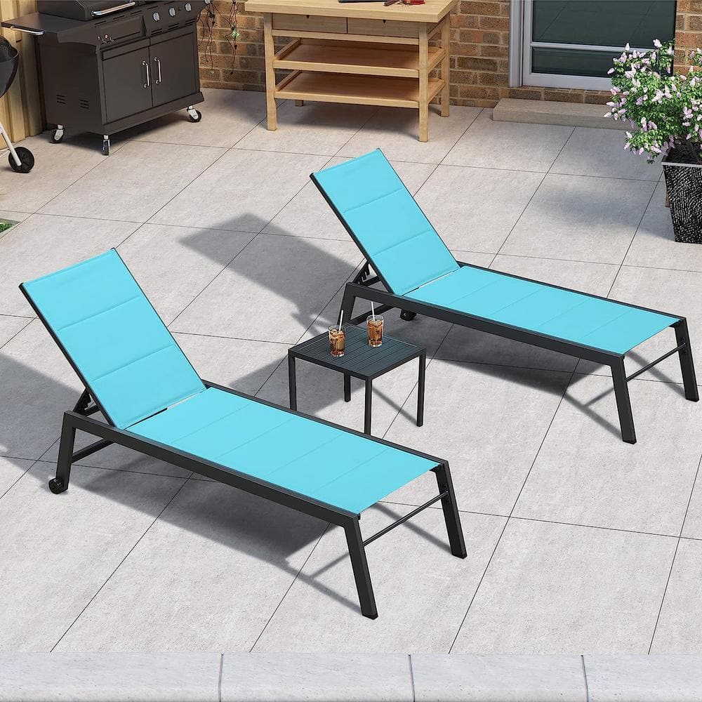 PURPLE LEAF Aluminum Outdoor Chaise Lounge Patio Lounge Chair with