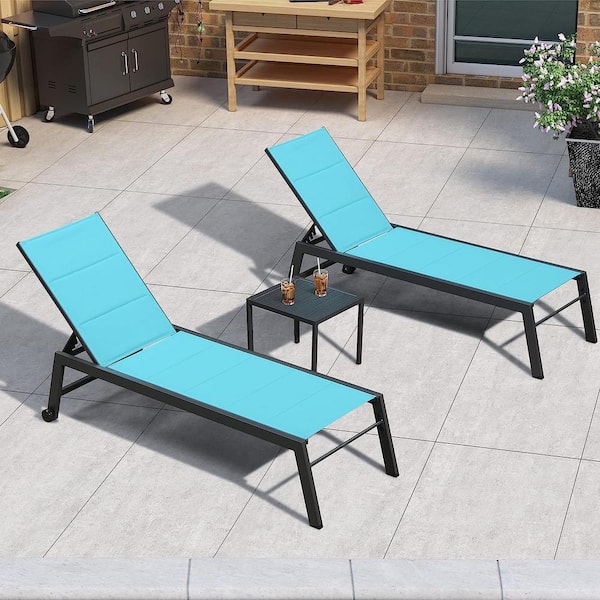 PURPLE LEAF Aluminum Outdoor Chaise Lounge Patio Lounge Chair with