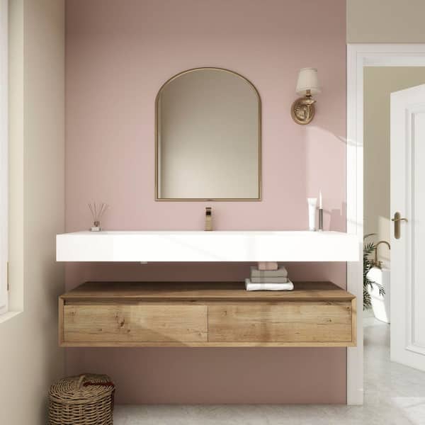 Alysa 59 in. W. x 20 in. D x 23 in. H Single Sink Floating Bath Vanity in White Oak with White Acrylic Top