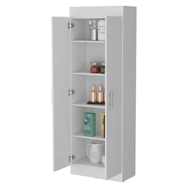 Tahanbath White 5-Shelf Storage Pantry Cabinet Z-T2398P286350