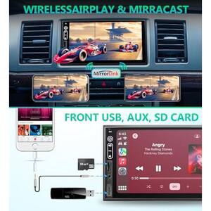 Upgrade Autoradio Bluetooth 2 DIN Avec Carplay Et Android Auto - 7 Pouces HD Ecran Tactile Poste Radio Voiture Soutien Lien Miroir IOS/Android/Radio AM FM/USB/EQ – Autoradio Avec Caméra De Recul