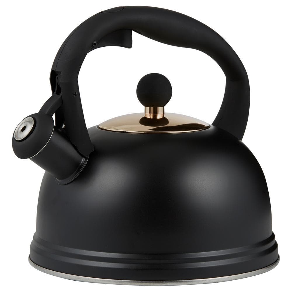 Typhoon Otto 10 cup Stainless Steel Black Whistling Tea Kettle