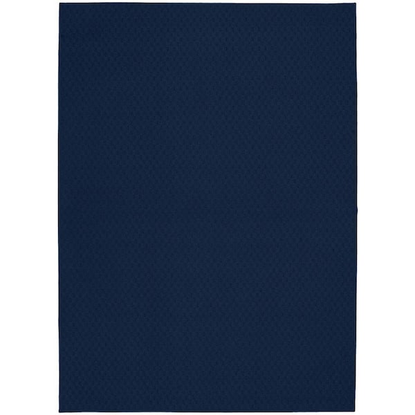 Garland Rug Town Square Navy 4 ft. x 6 ft. Casual Tuffted Solid Color Checkerd Polypropylene Area Rug