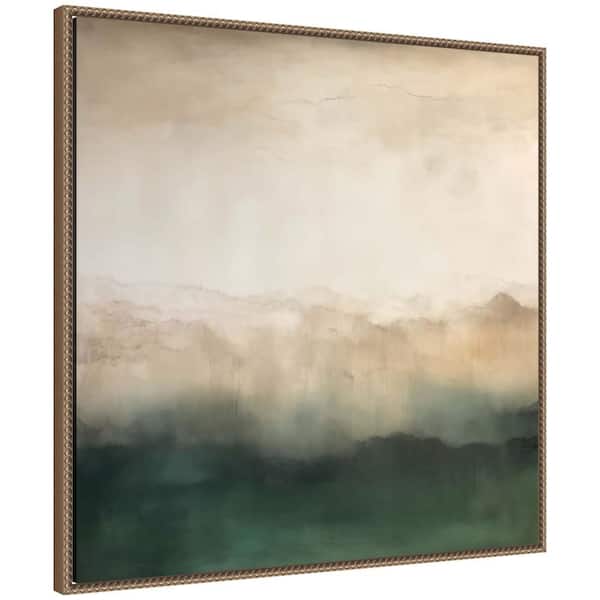 Sylvie Green Mountain Abstract II by Amy Lighthall Abstract Framed Canvas Art Print 30 in. x 30 in.