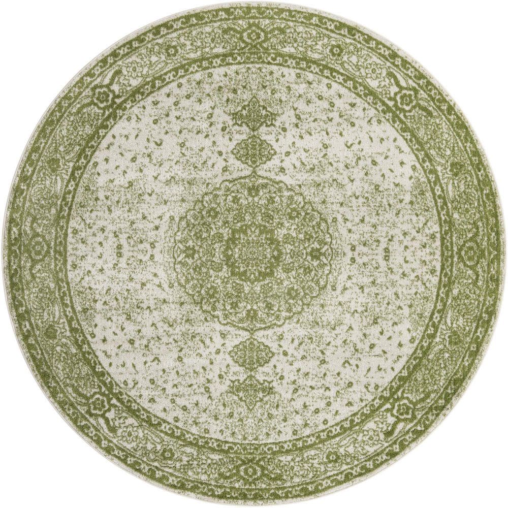 Unique Loom Bromley Midnight Green 8 ft. Round Area Rug 3144216 - The ...