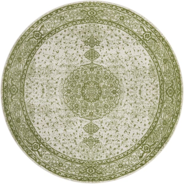 Unique Loom Bromley Midnight Green 8 ft. Round Area Rug
