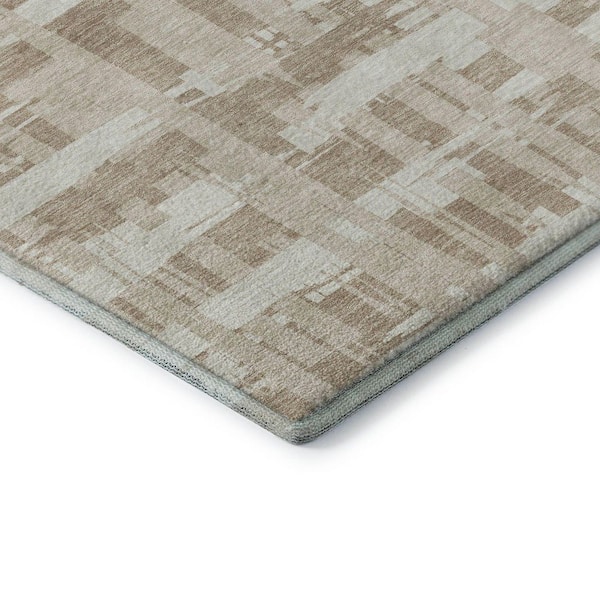 Mayfield Premium Machine Washable Abstract AMF1849 Taupe 2 ft. x 3 ft. Area Rug