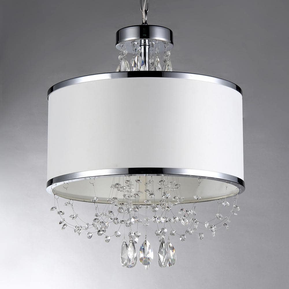 Hera 17'' Chrome and Crystal 4-Light Chandelier