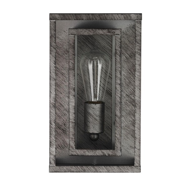 Globe Electric Montague Brushed Grey Vintage Outdoor 1-Light Wall Sconce
