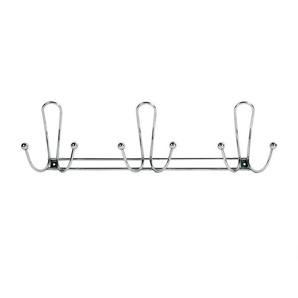 Mainstays 18 in. Wall Mounted Unfinished Wood Hook Rack, 4 Pegs 