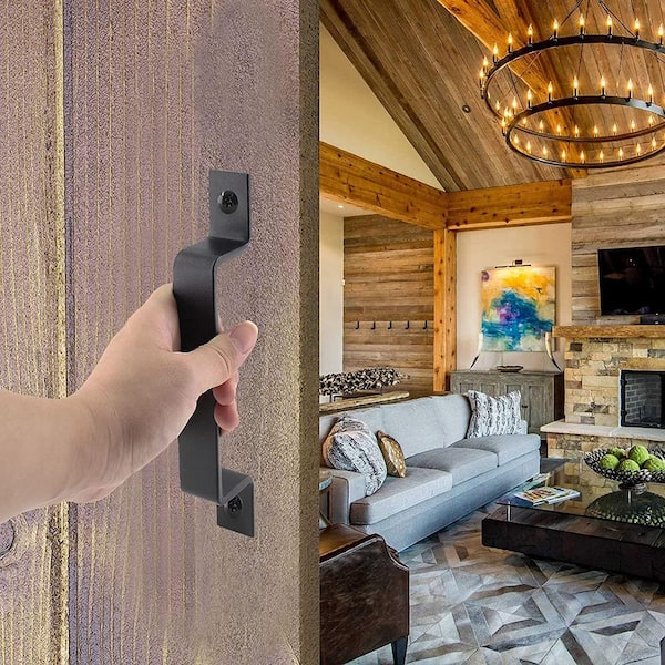 10 in. Matte Black Sliding Barn Door Handle