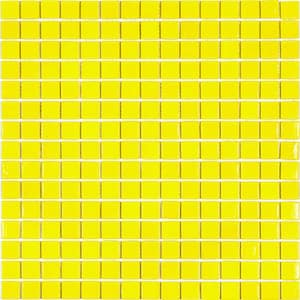 Dune Glossy Yellow 12 in. x 12 in. Glass Mosaic Wall and Floor Tile (20 sq. ft./case) (20-pack)