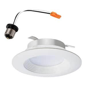 4 in. 2700K Integrated LED Recessed Ceiling Light Retrofit Trim at 90 CRI Warm White Title 20 Compliant
