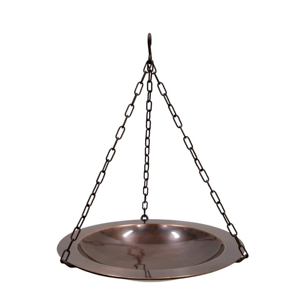 "18""Dia. Round Antique Finished Classic Copper Hanging Birdbath w/Roman Bronze Wrought Iron Hanger" price history on PriceWatchPro