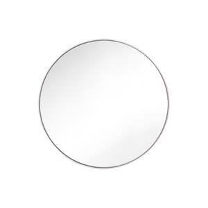 Kit 30 in. x 30 in. Polished Nickel Transitional Round Mirror