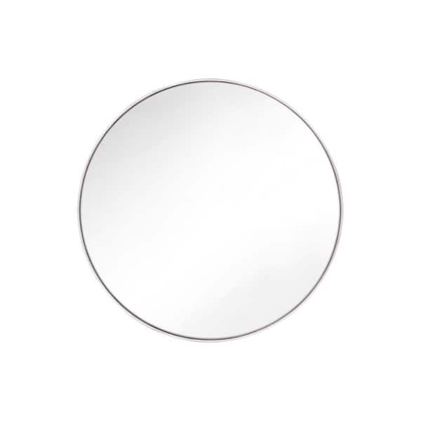 Generation Lighting Kit 30 in. x 30 in. Polished Nickel Transitional Round Mirror