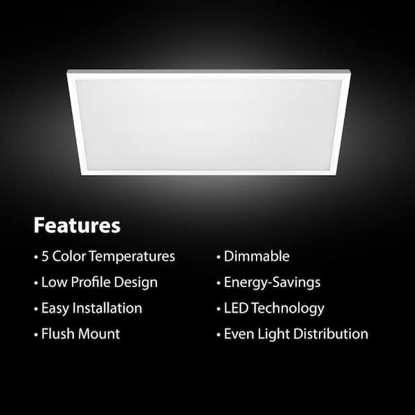 Commercial Electric 1 ft. x 2 ft. 25-Watt Dimmable White