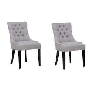 Mason Gray Tufted Upholstered Wingback Dining Chair (Set of 2)