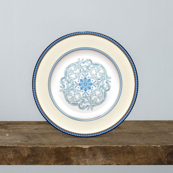Menorca Palace 8.25 in. (Blue/Yellow) Bone China Salad Plates, (Set of 4)