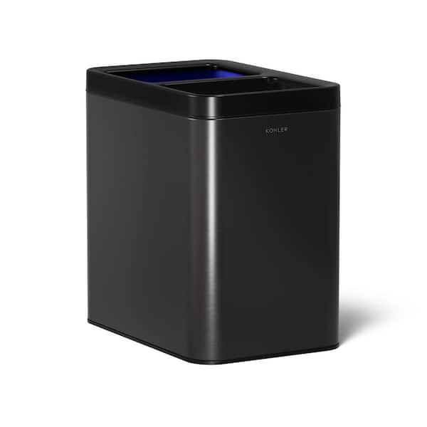 KOHLER 25-Liter Open-Top Trash Can in Black Stainless 31314-BST