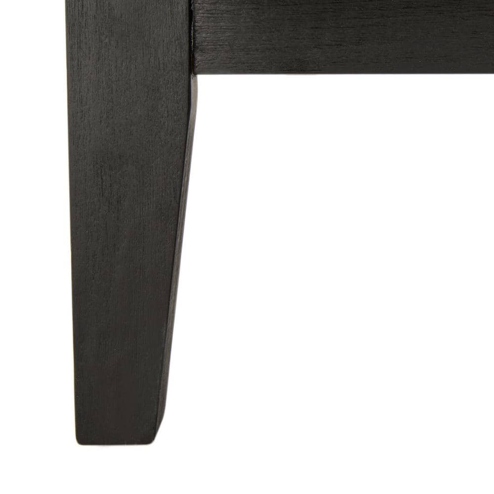 Bone White Linen and Black Oak Mid-Century Arm Chair