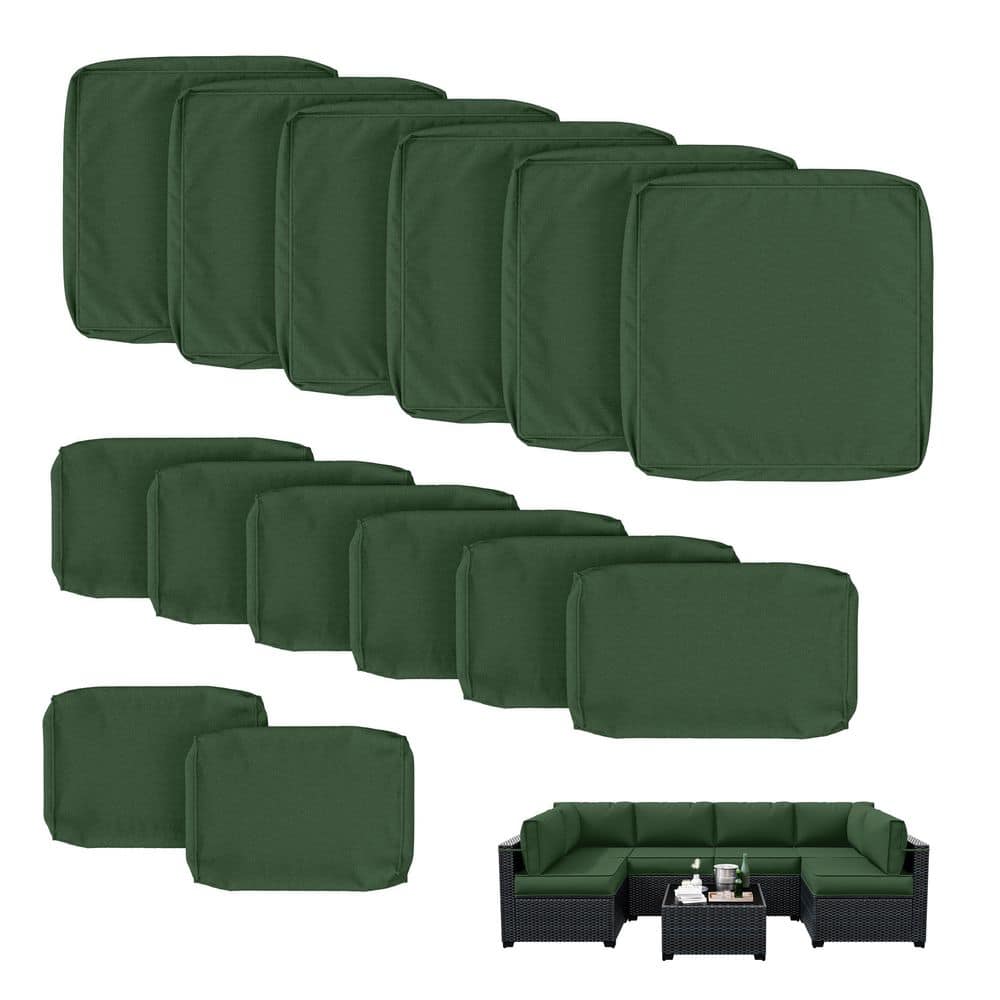 WNP 14-Piece Patio Cushion Covers Replacement with Zipper