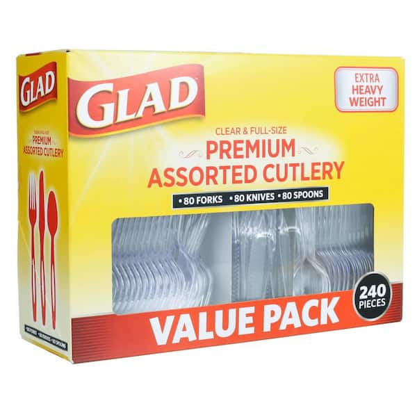 Great Value Premium Assorted Clear Cutlery, 96 Count