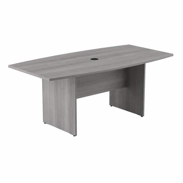 Bush Business Furniture 71.54 in. Boat Top Platinum Gray Conference Table Desk