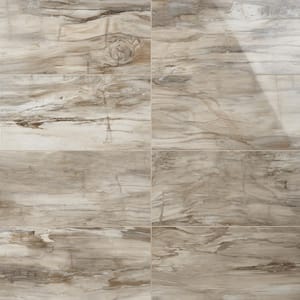 Selawood Brown 11.71 in. x 23.5 in. Polished Porcelain Floor and Wall Tile (11.62 sq. ft./Case)