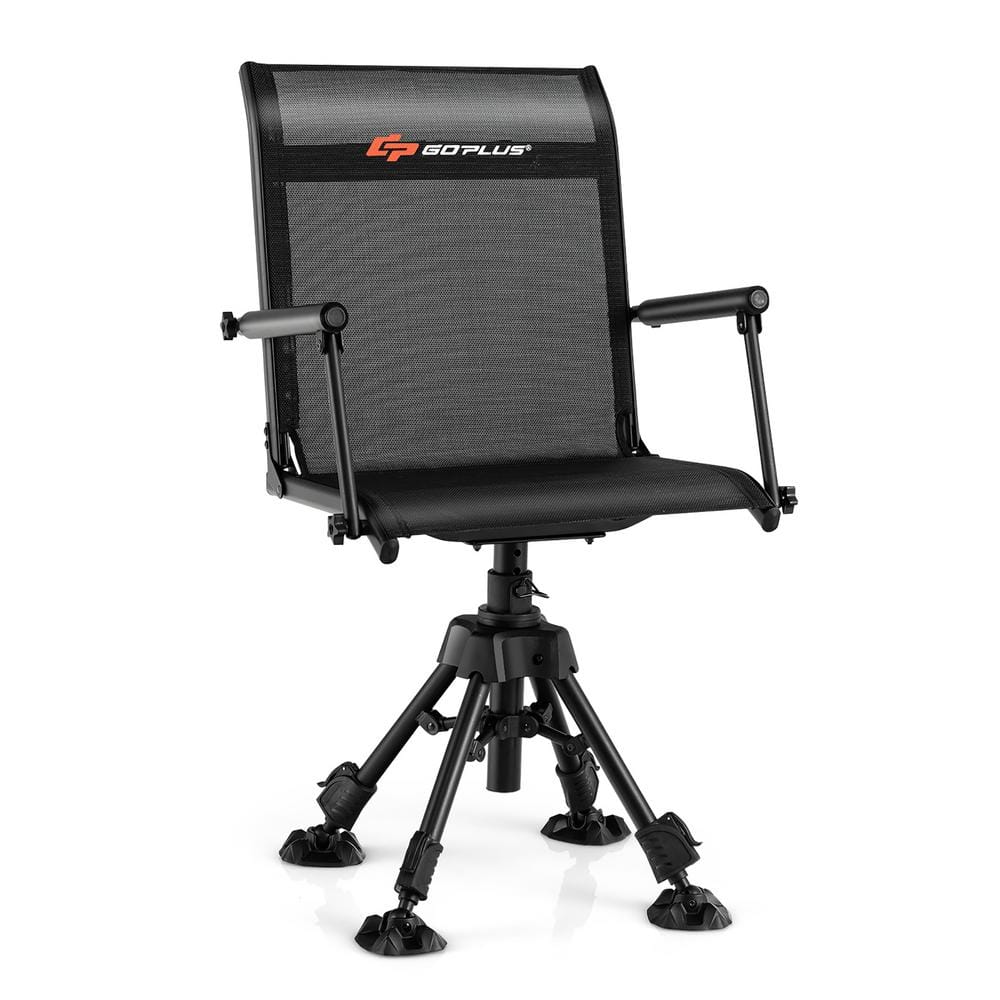 Costway Swivel Hunting Chair with Four 360°Adjustable Legs Folding
