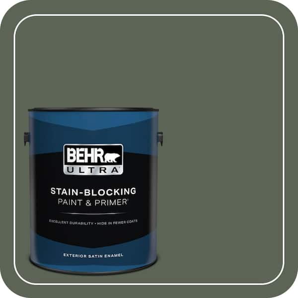 BEHR ULTRA 1 gal. #T13-16 Pine Cone Pass Satin Enamel Exterior Paint & Primer