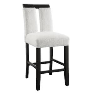 Quincie Black And White Boucle Polyester Upholstered Counter Height Dining Chair (Set of 2)