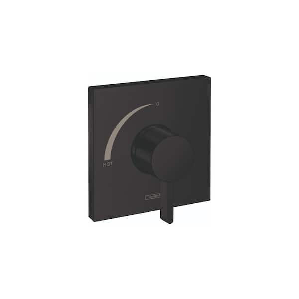 Ecostat Square Single-Handle Shower Trim Kit in Matte Black Valve Not Included