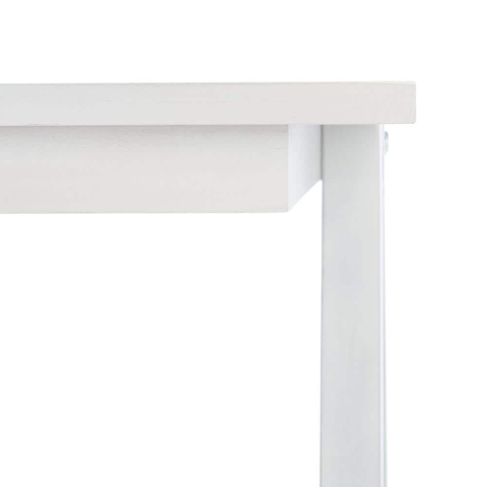 Asymmetrical Whitewashed Mahogany Desk with Drawer