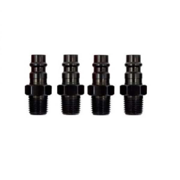 Husky 1/4 in. High Flow Aluminum Male Plugs (4-Pack)