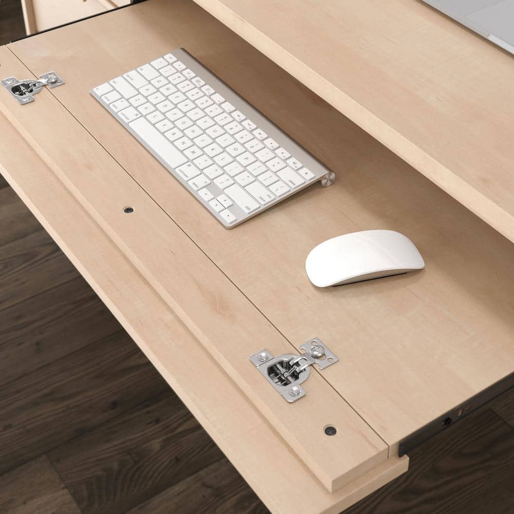 Clifford Natural Maple Executive Desk with Keyboard Tray and Filing Cabinet