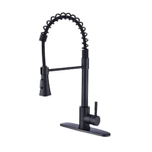 SWAN Single Handle Pull Down Sprayer Kitchen Faucet Stainless in Matte Black