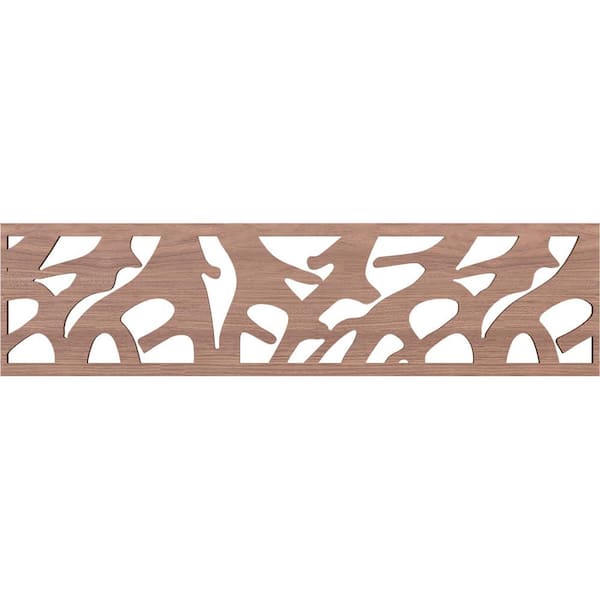 Ekena Millwork Manton Fretwork 0.375 in. D x 47 in. W x 12 in. L Walnut Wood Panel Moulding