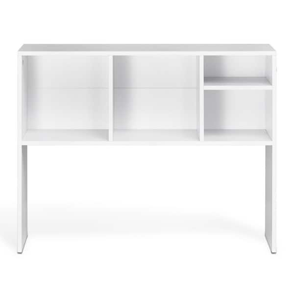 1-Tier Desktop Bookshelf, 37 x 9.4 x 28.7 in. White Storage Organizer, Wood Display Shelf with Anti-Slip Feet Pads
