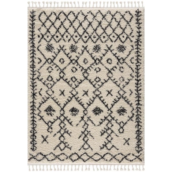 HAUTELOOM Godalming 5 ft. X 7 ft. Charcoal/Peach Area Rug