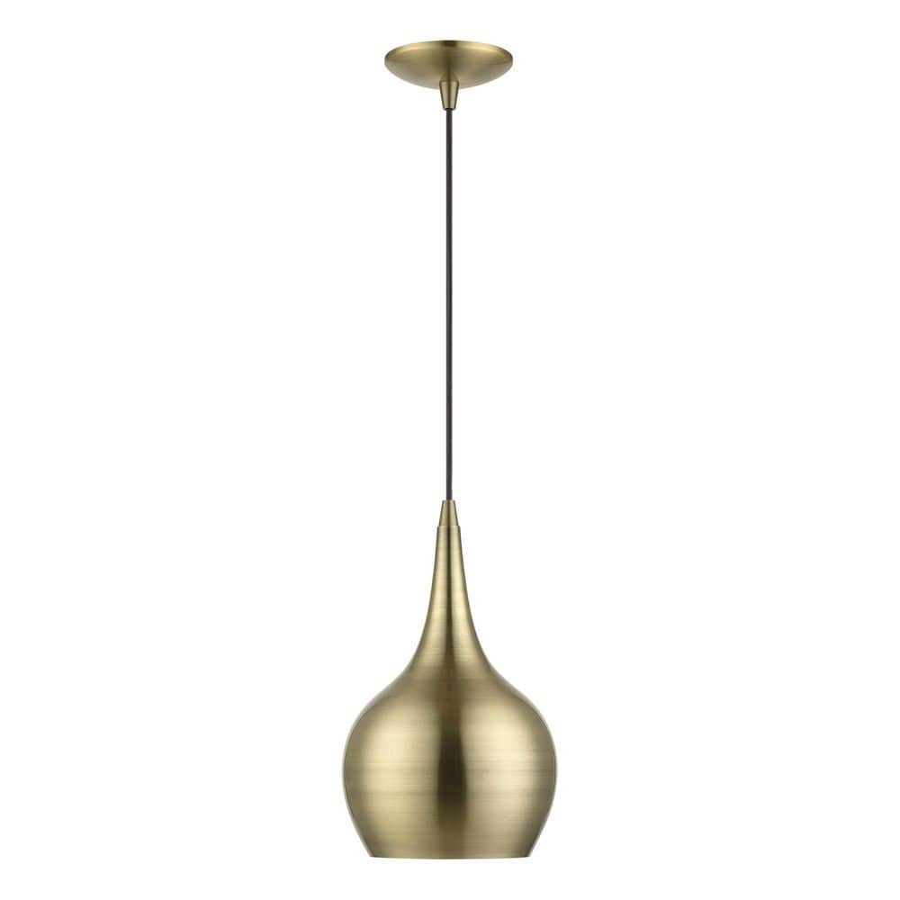 Antique Brass Mini Pendant with Glass Shade