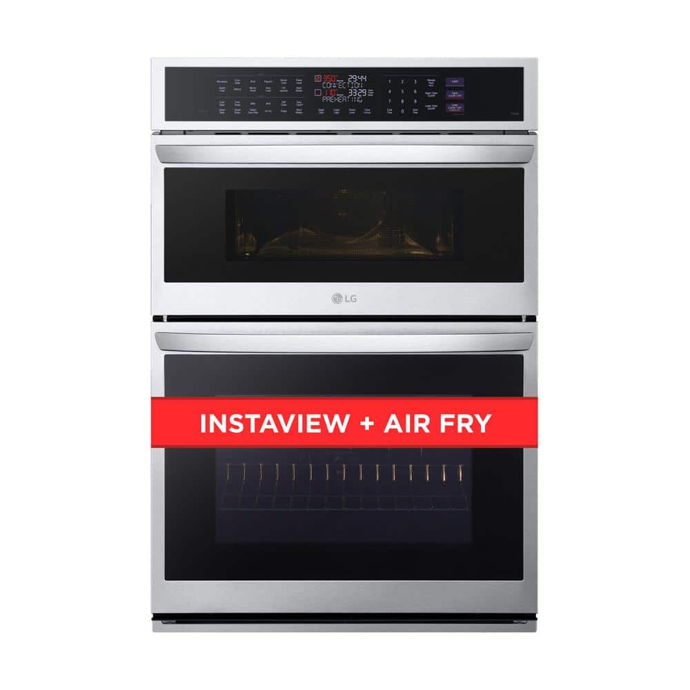 LG 6.4 cu. ft. Smart Combi Wall Oven with True Convection, InstaView, Air Fry Steam Sous Vide in PrintProof Stainless Steel