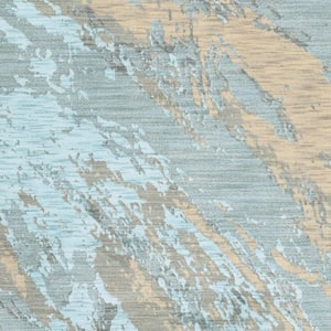 Bernadette Blue 2 ft. x 3 ft. Unthemed Woven Abstract Polypropylene Rectangle Area Rug