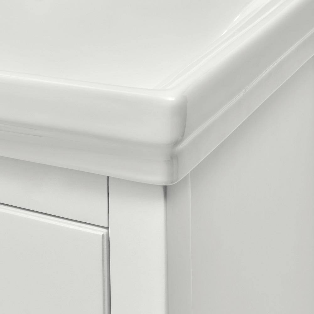 24'' White Freestanding Bathroom Vanity with Ceramic Top