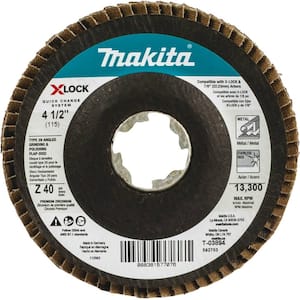 X-LOCK 4‑1/2 in. 40-Grit Type 29 Angled Grinding and Polishing Flap Disc for X-LOCK and All 7/8 in. Arbor Grinders