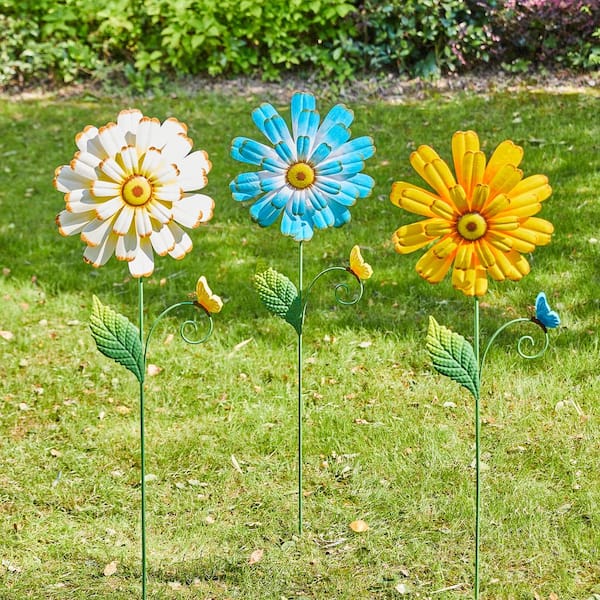 Painted Butterfly Garden Decor, Painted Metal Plant Stake Garden Decor -  Garden Plant Stick - 10 x 12