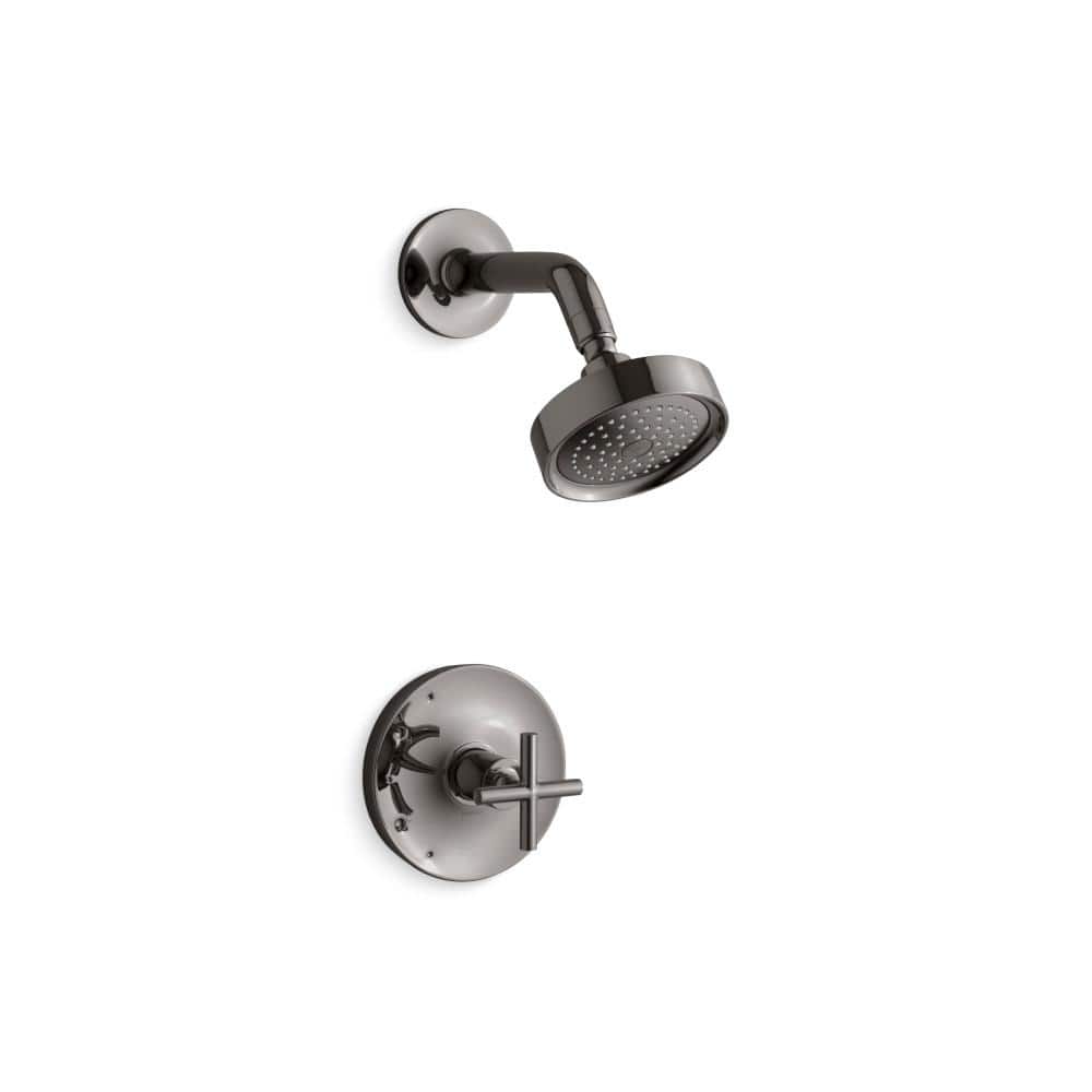 Purist 1-Handle 1.75 Gpm Rite-Temp Shower Trim Kit with Cross Handle in Vibrant Titanium price history on PriceWatchPro
